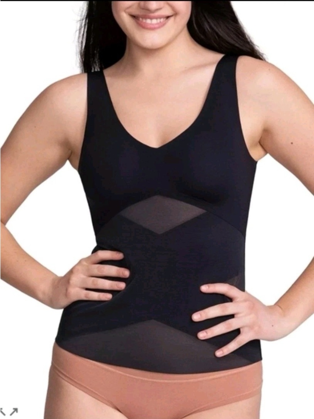 Honeylove Black Shaping Tank with Mesh Panels